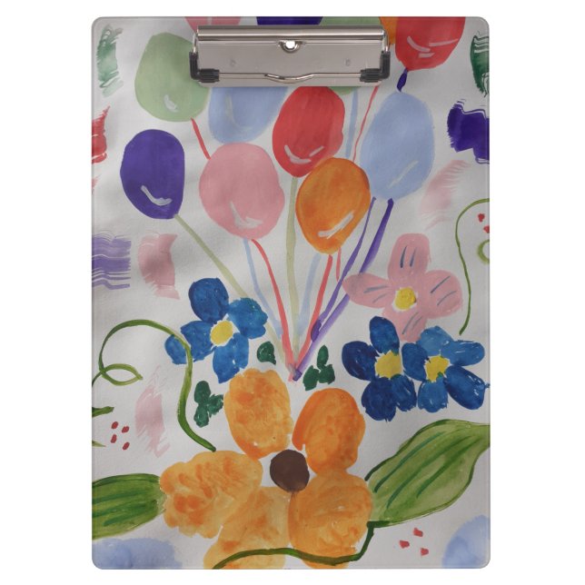 Carpeta De Pinza Flores y globos (Anverso)