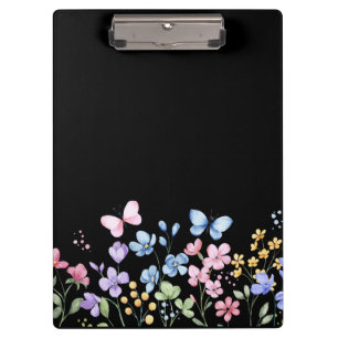 Carpeta De Pinza Flores y mariposas silvestres