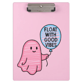 Carpeta De Pinza Flota con buenos vibraciones diseño lindo boo