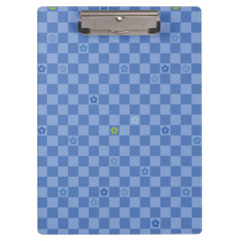Carpeta De Pinza Flower Checkered Pattern No. 01 - Light Blue
