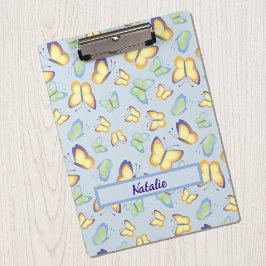 Carpeta De Pinza Flúteos de mariposa azul personalizado