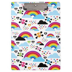 Carpeta De Pinza Fondo adolescente del cráneo del arco iris del em