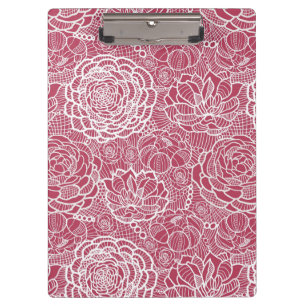 Carpeta De Pinza Fondo azul de modelo de flores del cordón