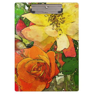 Carpeta De Pinza fondo colorido 2 del vintage floral del arte