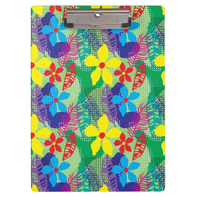 Carpeta De Pinza Fondo de flores coloridas (Anverso)