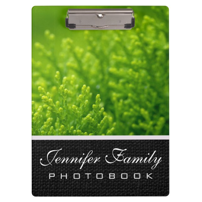 Carpeta De Pinza Fondo de hojas verdes (Anverso)