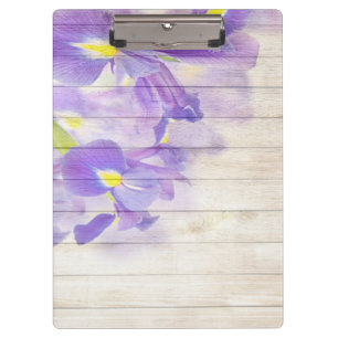 Carpeta De Pinza Fondo De Madera Vintage Lirio Elegante Moderno