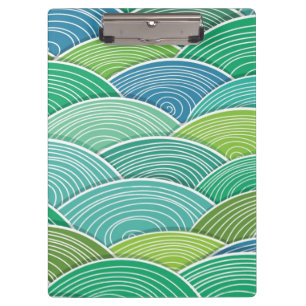 Carpeta De Pinza Fondo de ondas verdes abstractas encrespadas