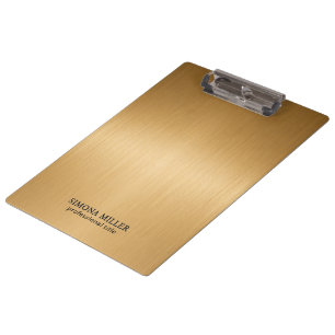 Carpeta De Pinza Fondo de Oro de Lujo