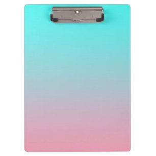 Carpeta De Pinza Fondo degradado simple de azul verdoso a rosa