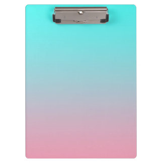 Carpeta De Pinza Fondo degradado simple de azul verdoso a rosa