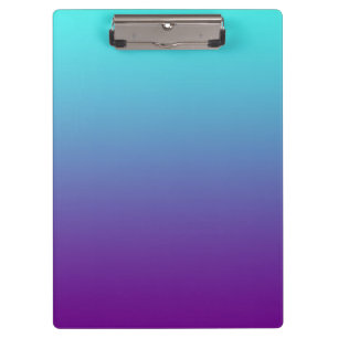 Carpeta De Pinza Fondo degradado simple púrpura turquesa azul