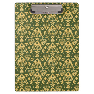 Carpeta De Pinza Fondo floral de madera del modelo del damasco
