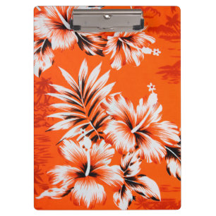 Carpeta De Pinza Fondo hawaiano de la flor del hibisco
