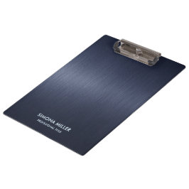 Carpeta De Pinza Fondo metálico azul marino