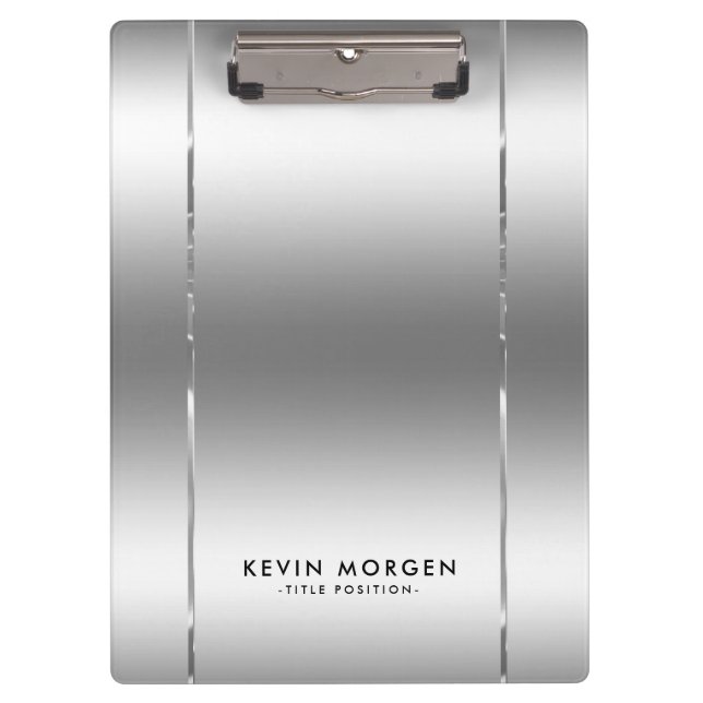 Carpeta De Pinza Fondo metálico brillante plateado-gris (Anverso)