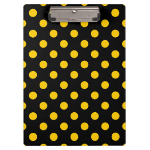 Carpeta De Pinza Fondo negro con lunares amarillos