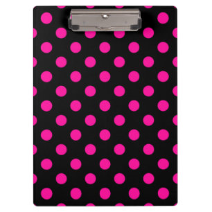 Carpeta De Pinza Fondo negro con lunares rosas