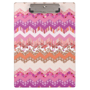 Carpeta De Pinza Fondo rosado del zigzag