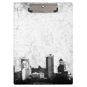 Carpeta De Pinza Fondo sucio de la ciudad en blanco y negro