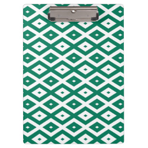 Carpeta De Pinza Forest green and white diamond pattern