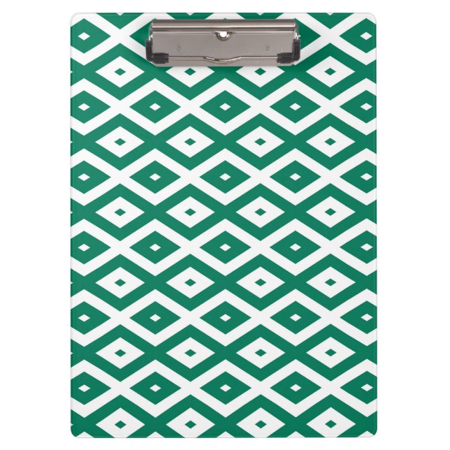 Carpeta De Pinza Forest green and white diamond pattern (Anverso)