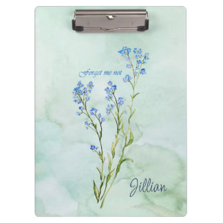 Carpeta De Pinza Forget me not Custom Watercolor Garden Flower