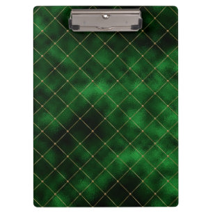 Carpeta De Pinza Formas de rombo dorado verde oscuro Día de San Pat