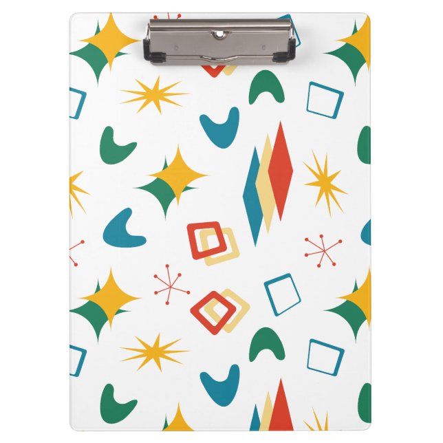 Carpeta De Pinza Formas Modernas De Mediano Siglo Atómico Retro (Anverso)