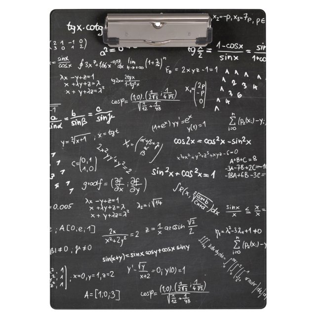 Carpeta De Pinza Fórmulas De Matemáticas En Una Pizarra (Anverso)