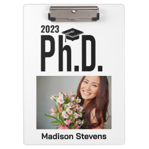 Carpeta De Pinza Foto de personalizado, nombre y año Ph.D.