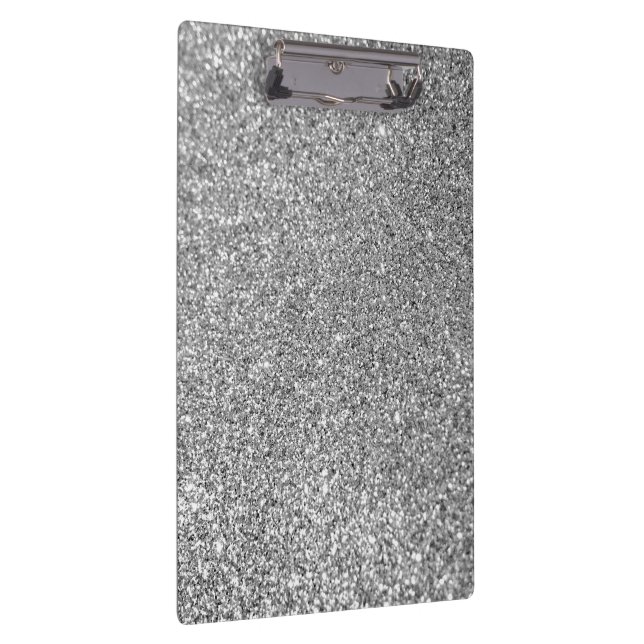 Carpeta De Pinza Foto de Purpurina de Plata Faux (Derecha)