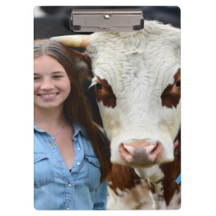 Carpeta De Pinza Foto de vaca de exposición de ganado personalizada