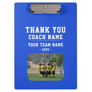Carpeta De Pinza Foto del equipo de entrenadores gracias azul Nombr