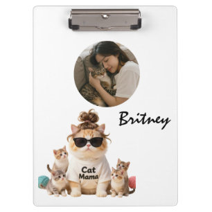 Carpeta De Pinza Foto divertida de gatitos y mamá gata linda