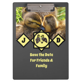 Carpeta De Pinza Foto en monograma de adorable Twin Ducklings