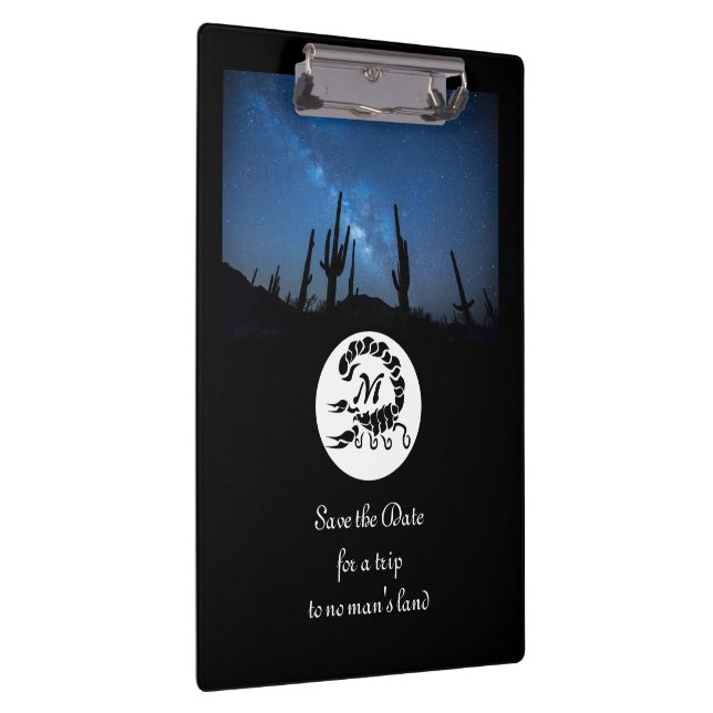 Carpeta De Pinza Foto monograma de silueta de escorpión negro (Derecha)