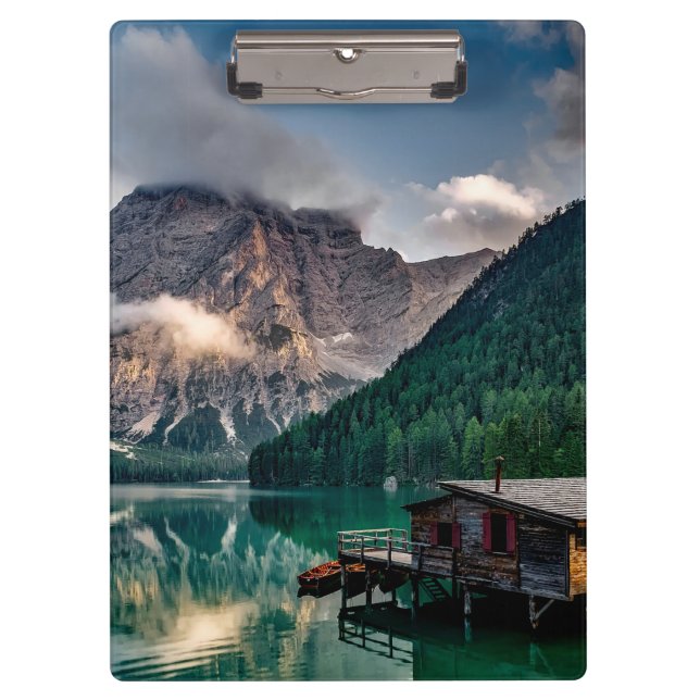 Carpeta De Pinza Foto paisajística del lago de las montañas italian (Anverso)