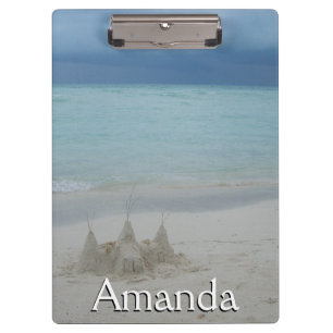 Carpeta De Pinza Foto panorámica de Stormy Sandcastle Beach