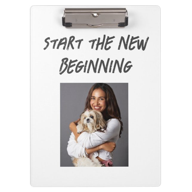 Carpeta De Pinza Foto personalizada- Iniciar el nuevo comienzo (Anverso)