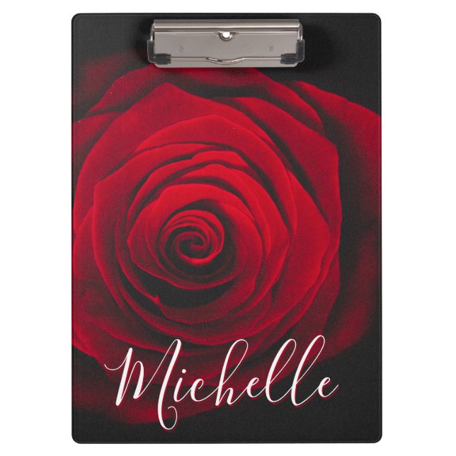 Carpeta De Pinza Fotografía de la cosecha de rosa rojo monograma pe (Anverso)