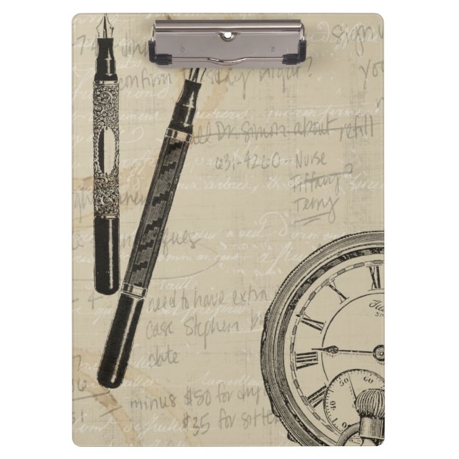 Carpeta De Pinza Fountain Pens and Watchface con notas (Anverso)
