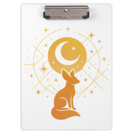 Carpeta De Pinza Fox del Desierto Celeste - Luna y Estrellas Cósmic