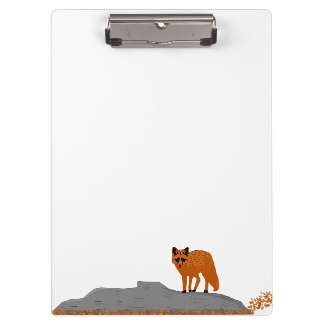 Carpeta De Pinza 🦊 Fox on the Rock Clipboard - Office Notepad Hold (Anverso)