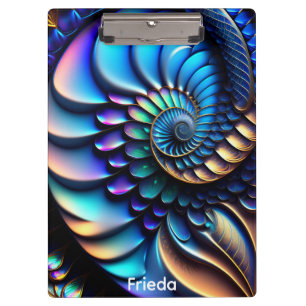 Carpeta De Pinza Fractal de concha y hoja