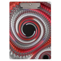 Fractal en espiral con gradiente rojo y negro abst