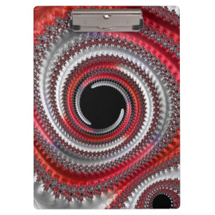 Carpeta De Pinza Fractal en espiral con gradiente rojo y negro abst