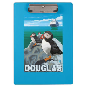 Carpeta De Pinza Frailecillos y barco de cruceros - Douglas, Alaska