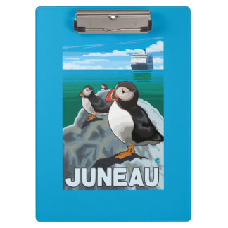 Carpeta De Pinza Frailecillos y barco de cruceros - Juneau, Alaska