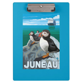Carpeta De Pinza Frailecillos y barco de cruceros - Juneau, Alaska